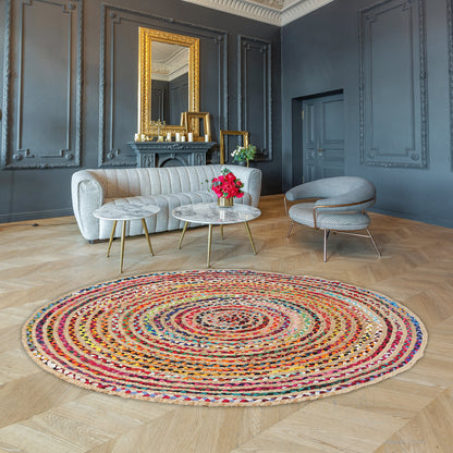 Chromatic Carousel Rug, 4ft - Festive Swirl