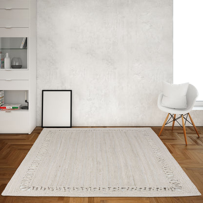 Tassel Tapestry Rug, 6'x4' - Snowflake Swirl