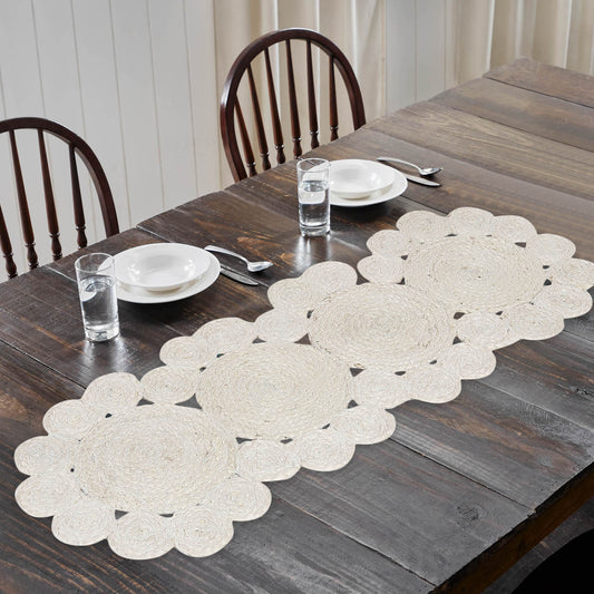 Celestial Lace Table Runner, 37"x14" - Cloud Serenade