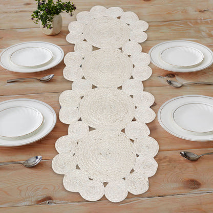 Celestial Lace Table Runner, 37"x14" - Cloud Serenade