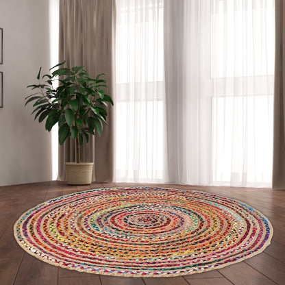 Chromatic Carousel Rug, 4ft - Festive Swirl