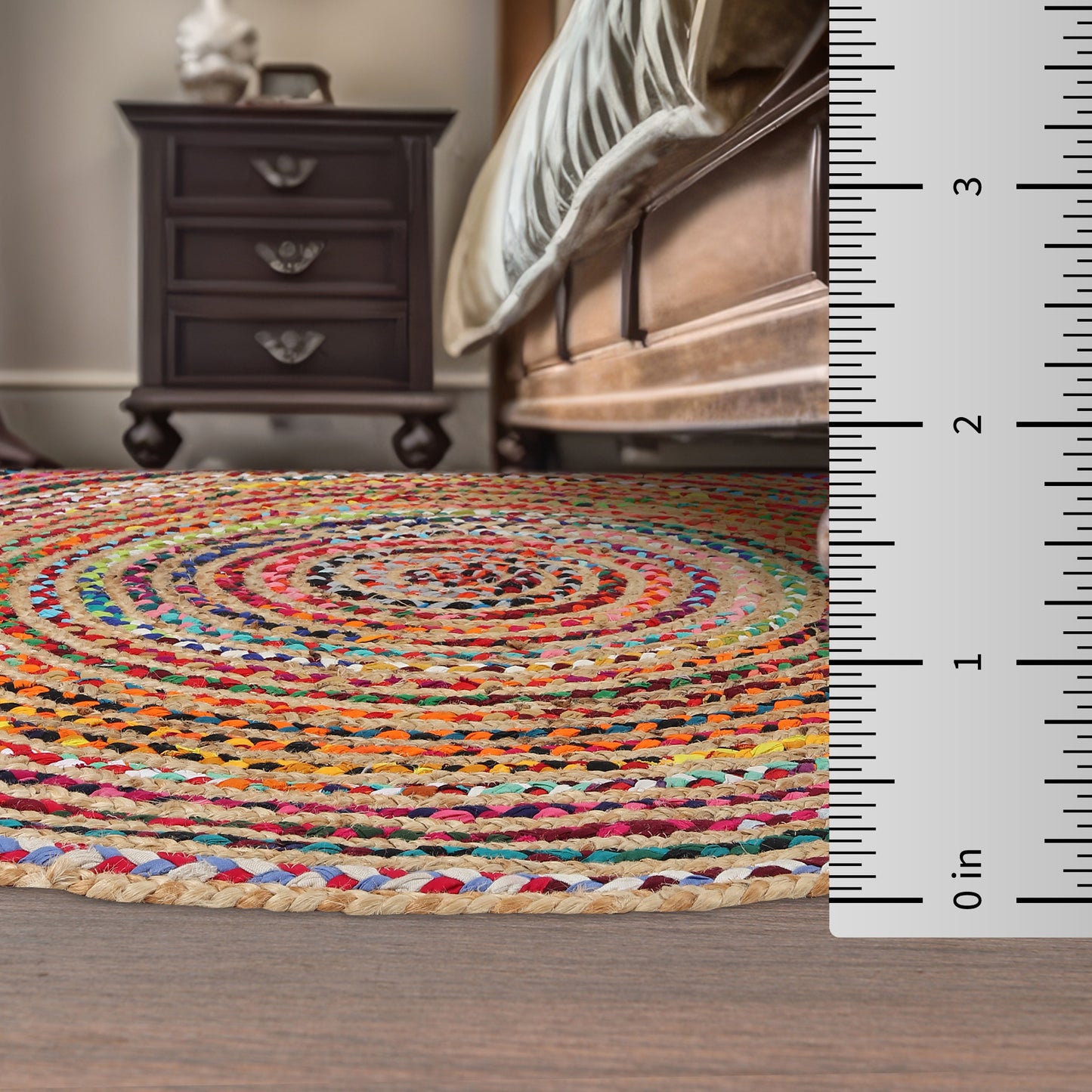 Chromatic Carousel Rug, 4ft - Festive Swirl