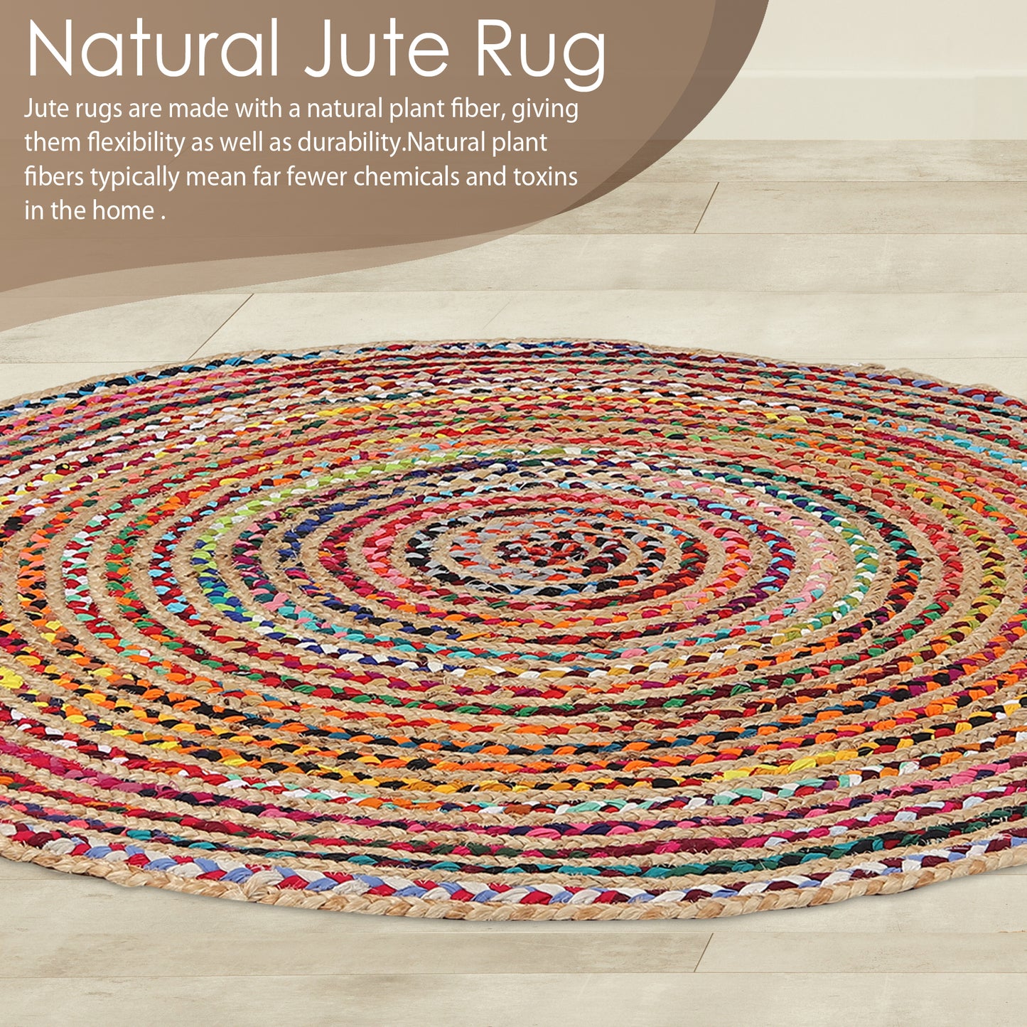 Chromatic Carousel Rug, 4ft - Festive Swirl