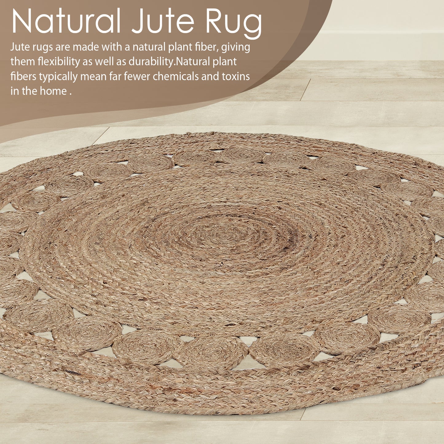 Artisanal Aura Rug, 4ft - Elemental Elegance